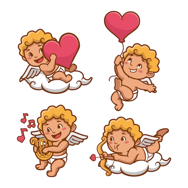 Flat cupid character collection