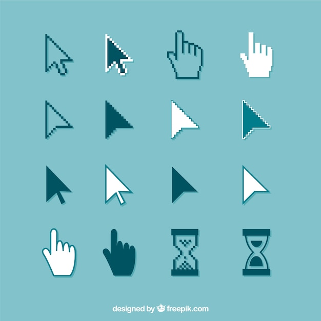 Free Vector flat cursor collection