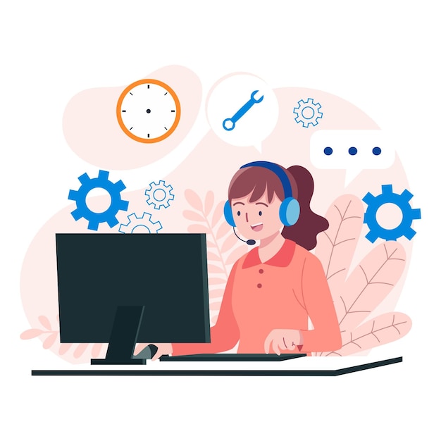 Free Vector flat customer support illustration