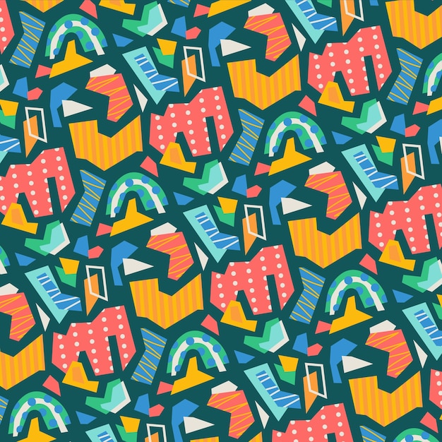 Free Vector flat cutout collage pattern