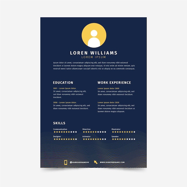 Free Vector flat cv template