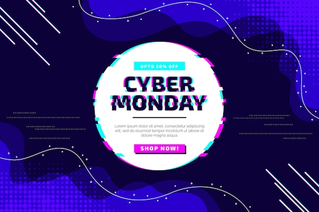 Free Vector flat cyber monday background