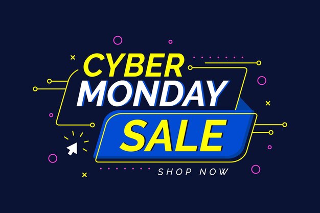 Flat cyber monday background