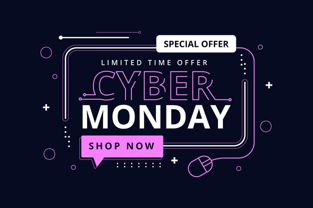 Flat cyber monday background