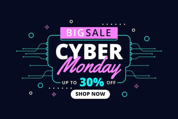 Flat cyber monday background