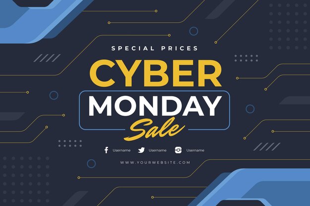 Flat cyber monday background