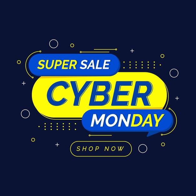 Flat cyber monday illustration