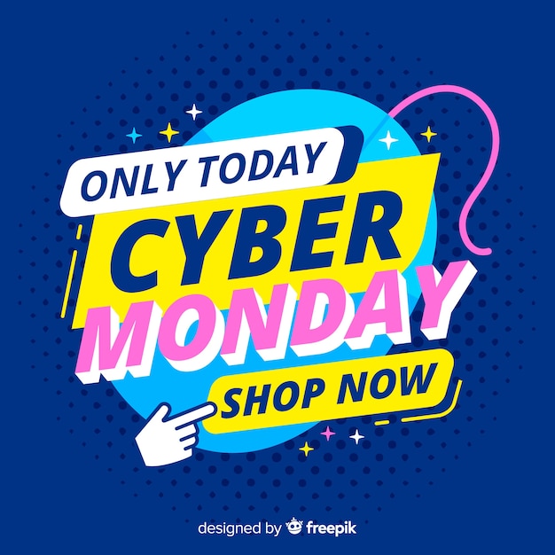 Flat cyber monday online shopping