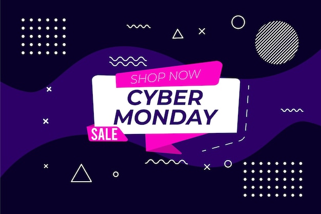 Flat cyber monday sale illustration