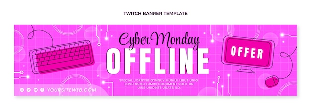 Flat cyber monday twitch banner