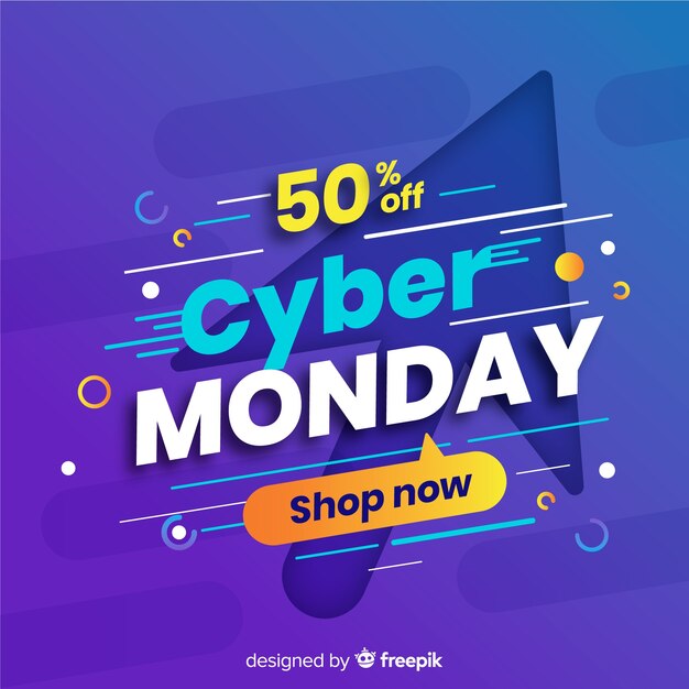 Flat cyber monday with big arrow