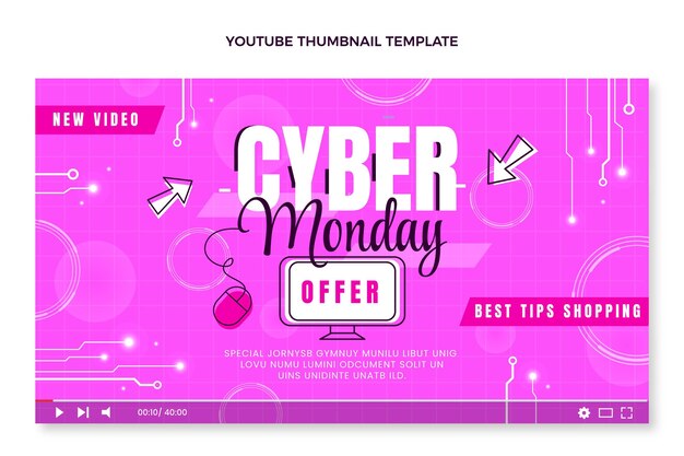 Flat cyber monday youtube thumbnail