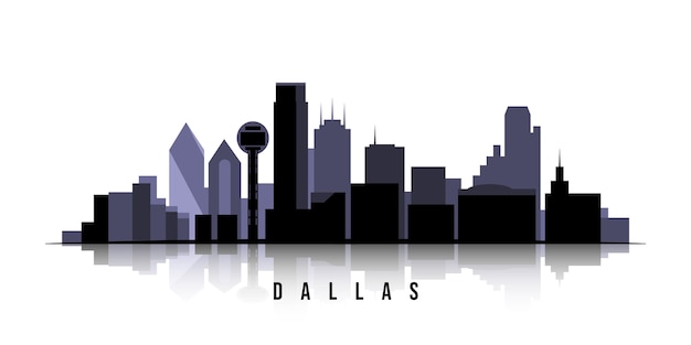 Free vector flat dallas skyline silhouette