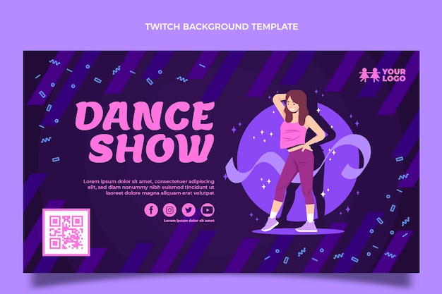 Flat dance show twitch background