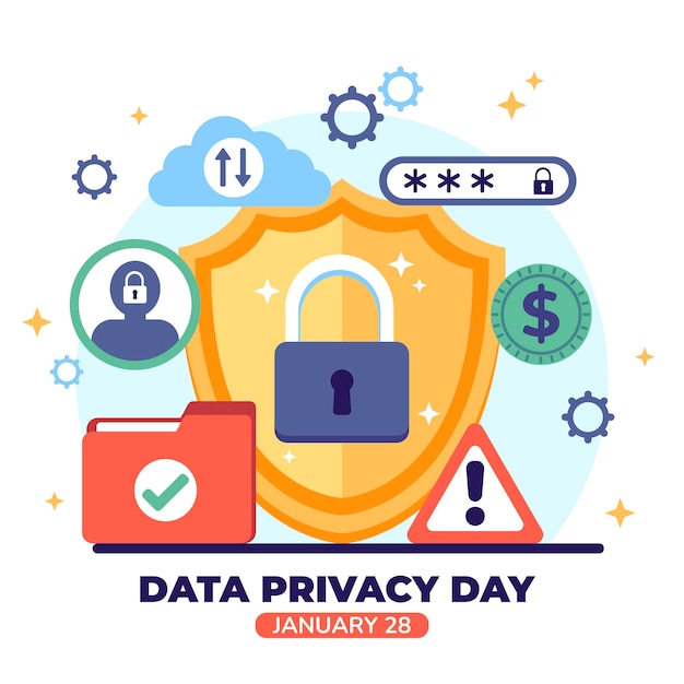 Free Vector flat data privacy day illustration