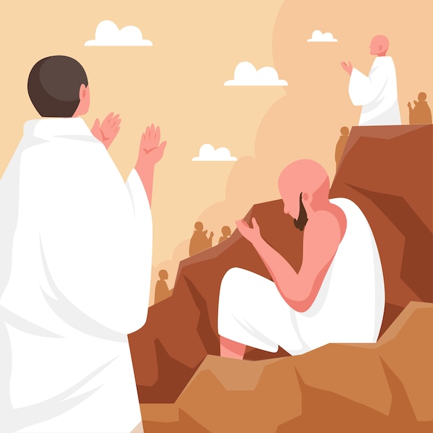 Flat day of arafah celebration illustration