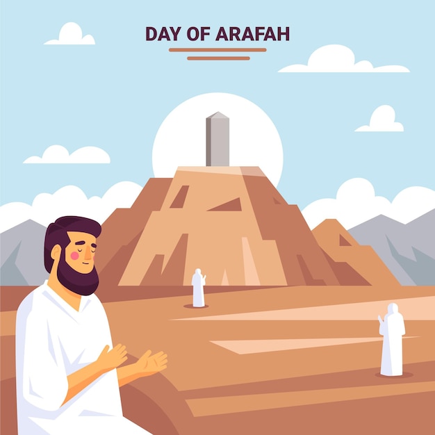 Flat day of arafah illustration