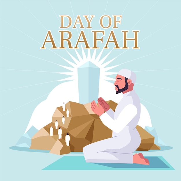 Flat day of arafah illustration