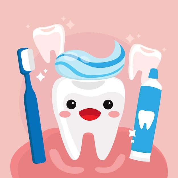 Flat dental care concept