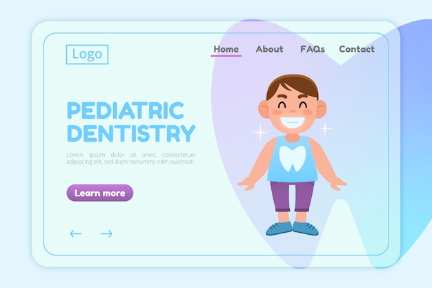 Flat dental care landing page template