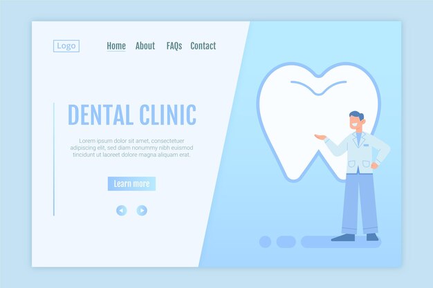 Flat dental care landing page template