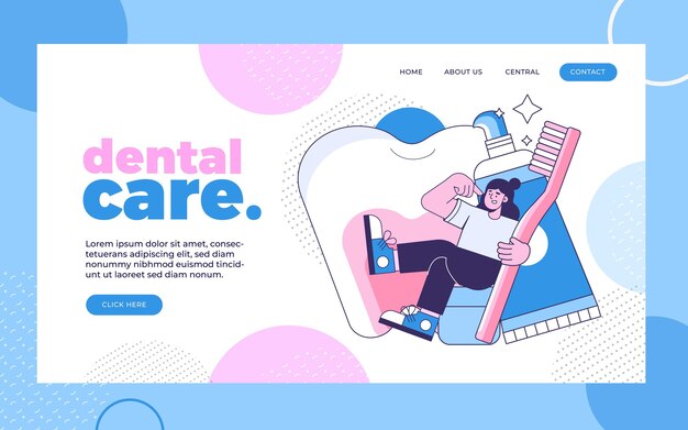 Flat dental care landing page