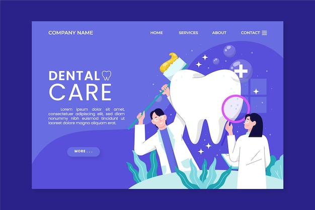 Flat dental care landing page