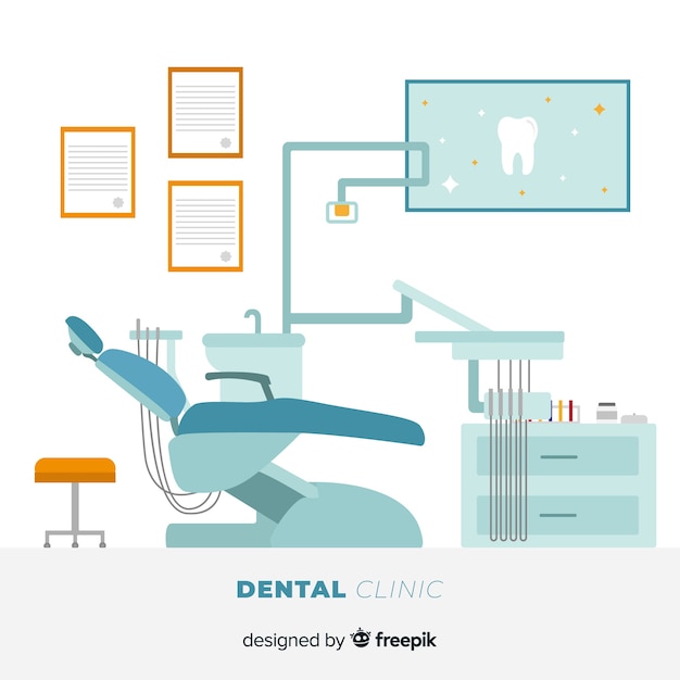 Flat dental clinic chair background