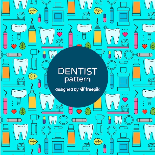 Free Vector flat dentist elements pattern