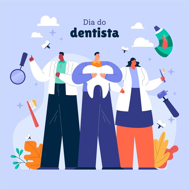 Flat dentists day illustration