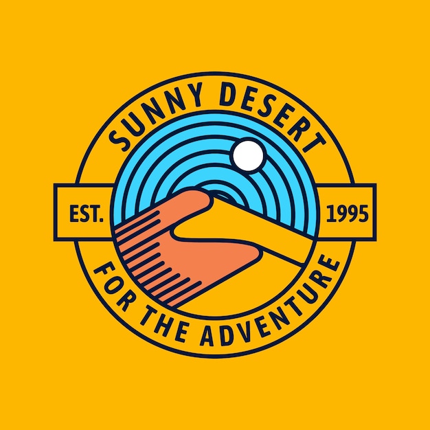 Flat desert logo template