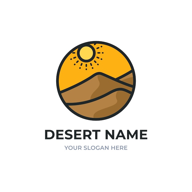 Flat desert logo template