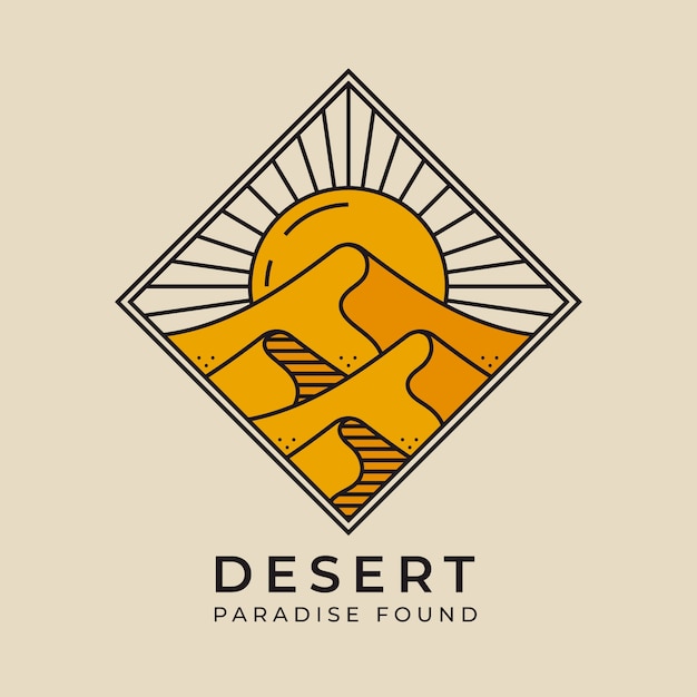 Free Vector flat desert logo template