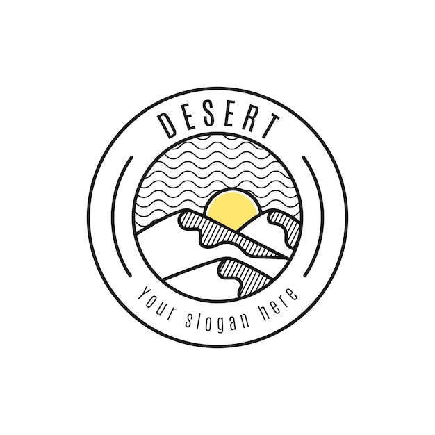 Flat desert logo template