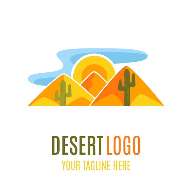 Flat desert logo template