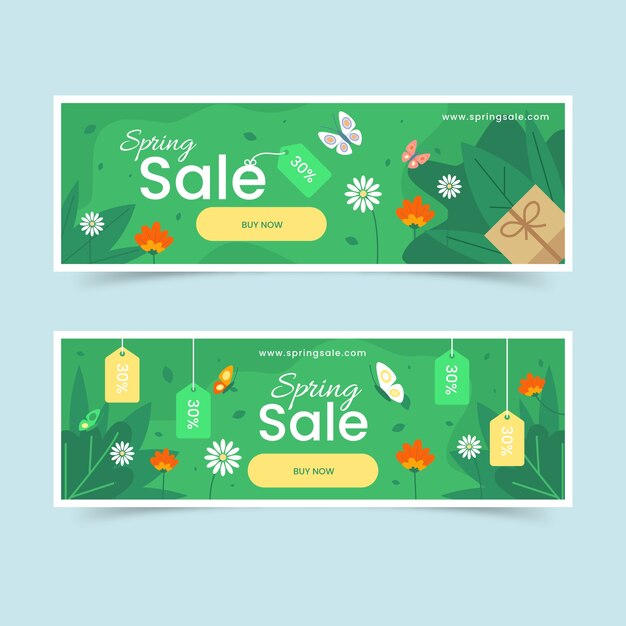 Flat desgin spring sale banners