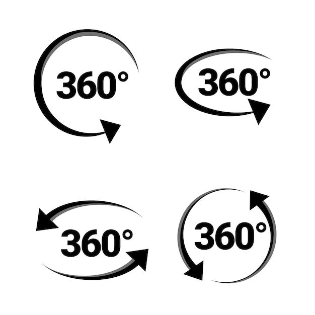 Free Vector flat design 360 degrees icons