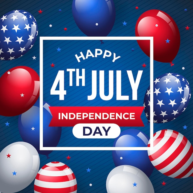 Flat design 4th of july background