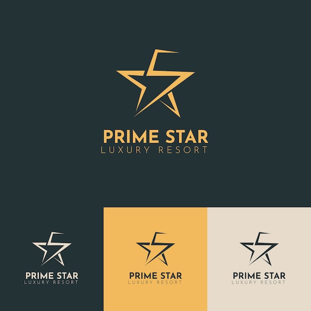 Free Vector flat design 5 star logo