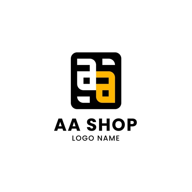 Flat design aa monogram logo template