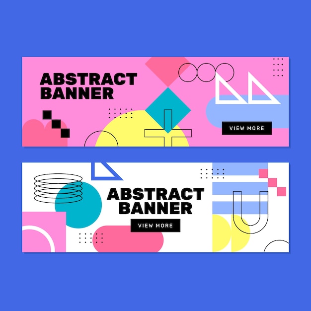 Free Vector flat design abstract banner set