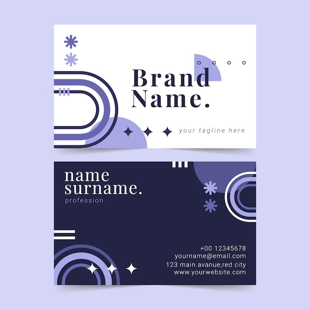 Flat design abstract business card