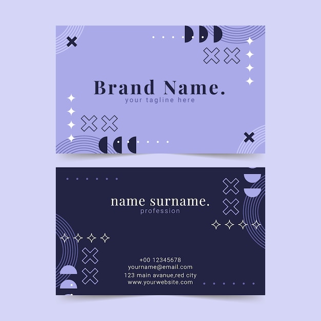 Flat design abstract business card