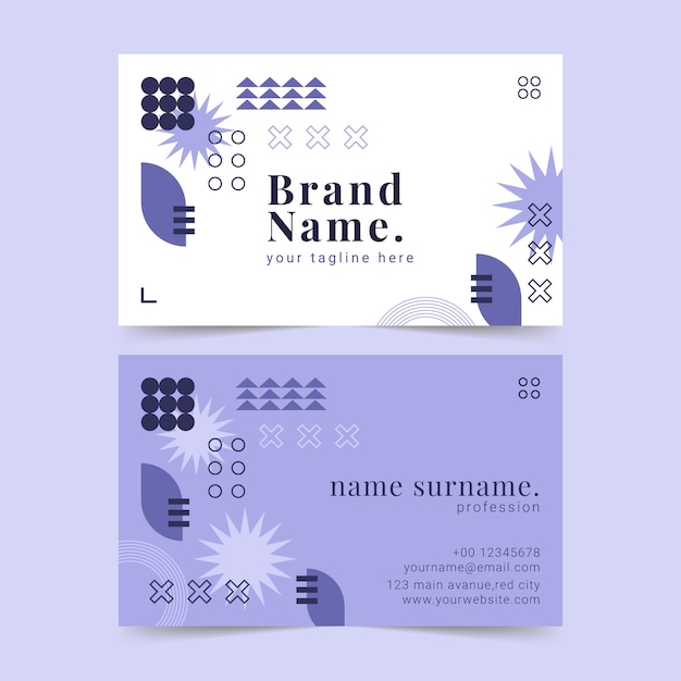 Flat design abstract business card