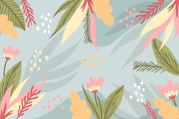 Flat design abstract floral background