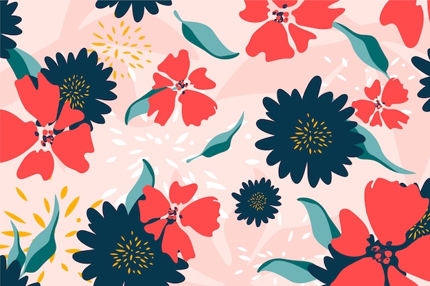 Flat design abstract floral background