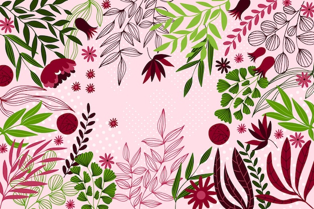 Flat design abstract floral background