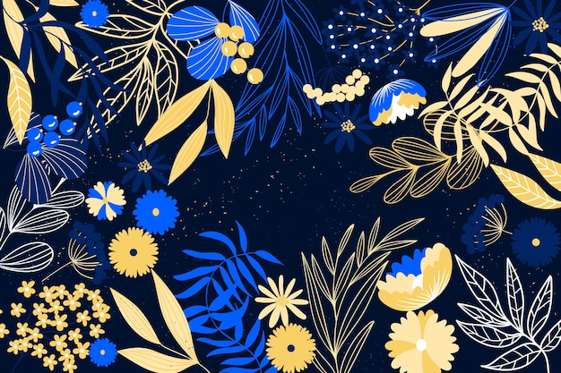 Flat design abstract floral background