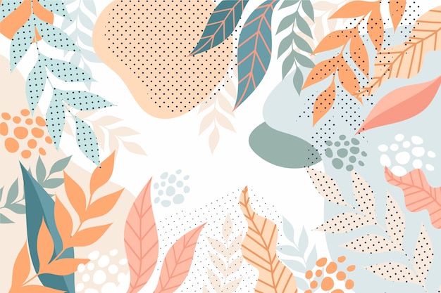 Flat design abstract floral background