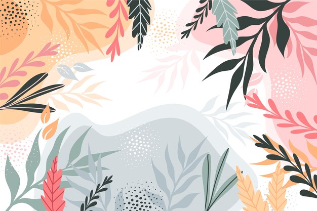 Flat design abstract floral background